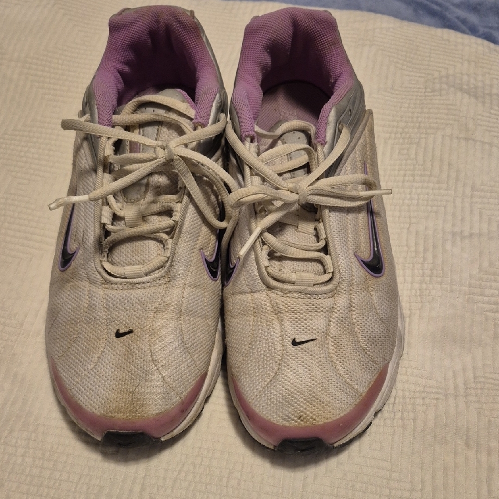 Nike White and Purple Sneakers